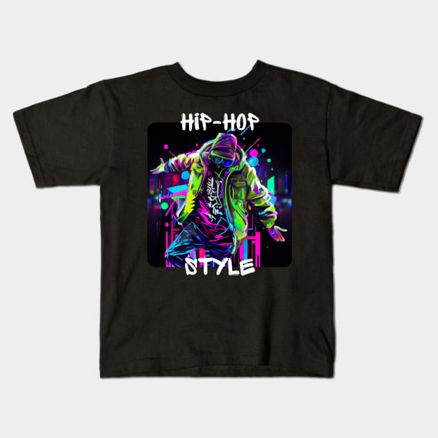 Man Dancing In Graffiti Look Hip-hop Style Kids T-Shirt by PD-Store